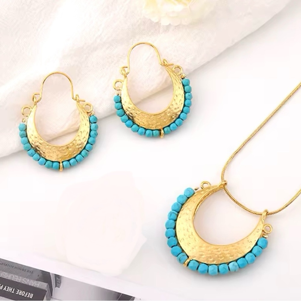 Sara - Necklace Earring Set Ethnic Style Round Shape HOT ITEM